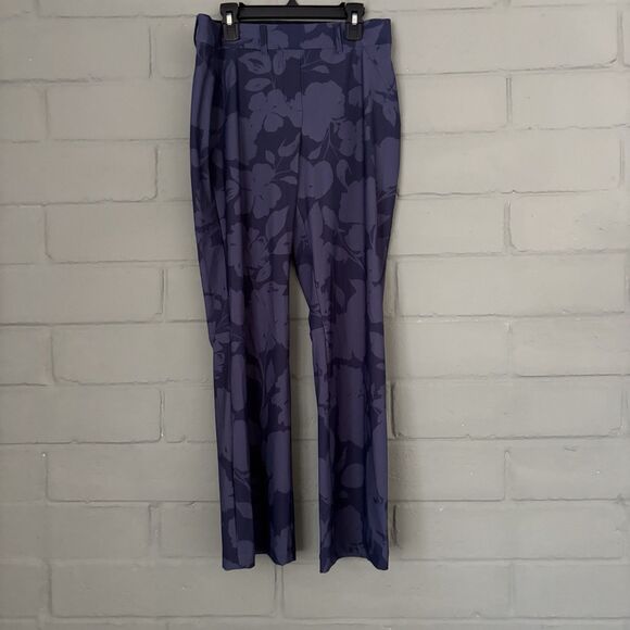 Spanx Blue Floral Sunshine Kick Flare Pants UPF Activewear - Size S - Picture 4 of 8